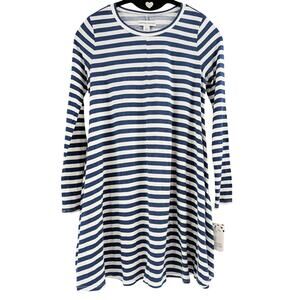 Harper Canyon Blue and White Striped Dress Girls Size L 10/12